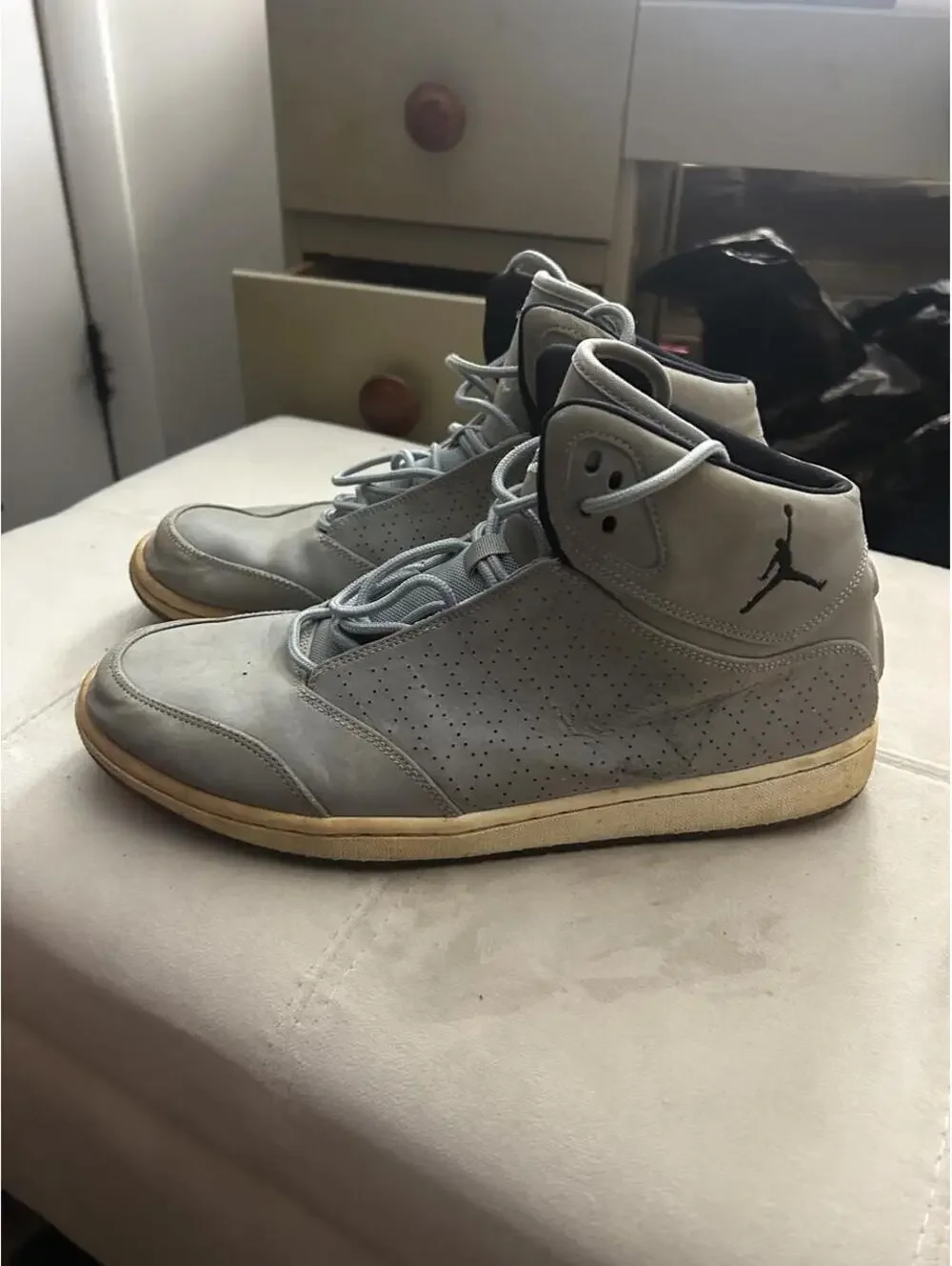 Jordan Men's Gray High-Top Sneakers Size 11 - Good Condition